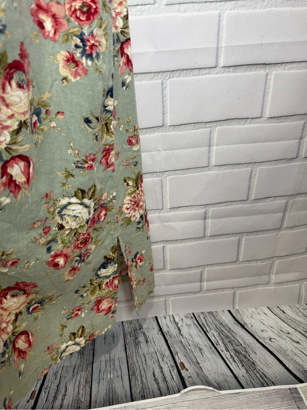 Floral Maxi Dress Sleeveless Side Slit romantic bohemian Cottagecore Boho Size L